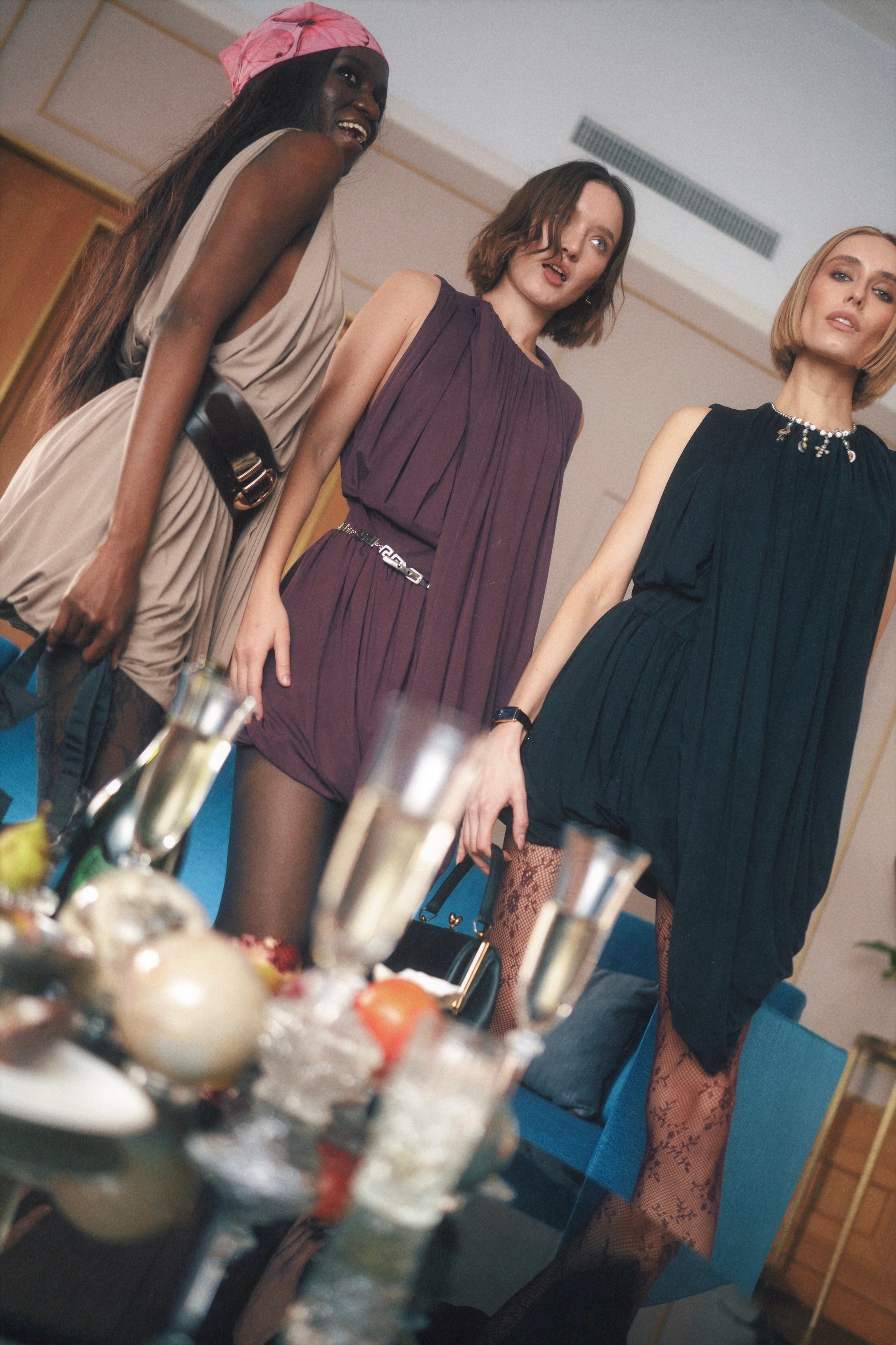 Gathered Hour Dress Plum