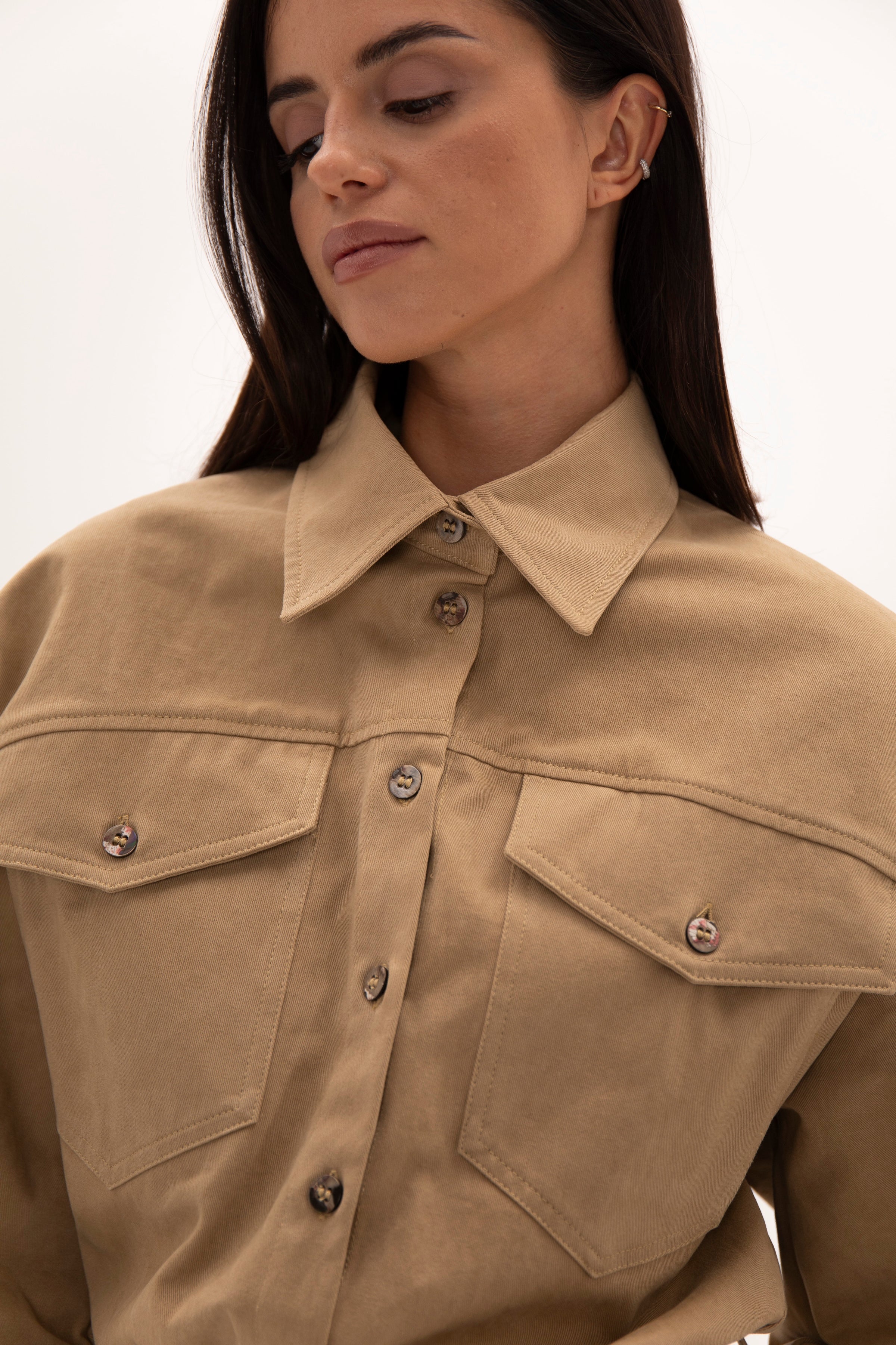 Open Form Jumpsuit Beige
