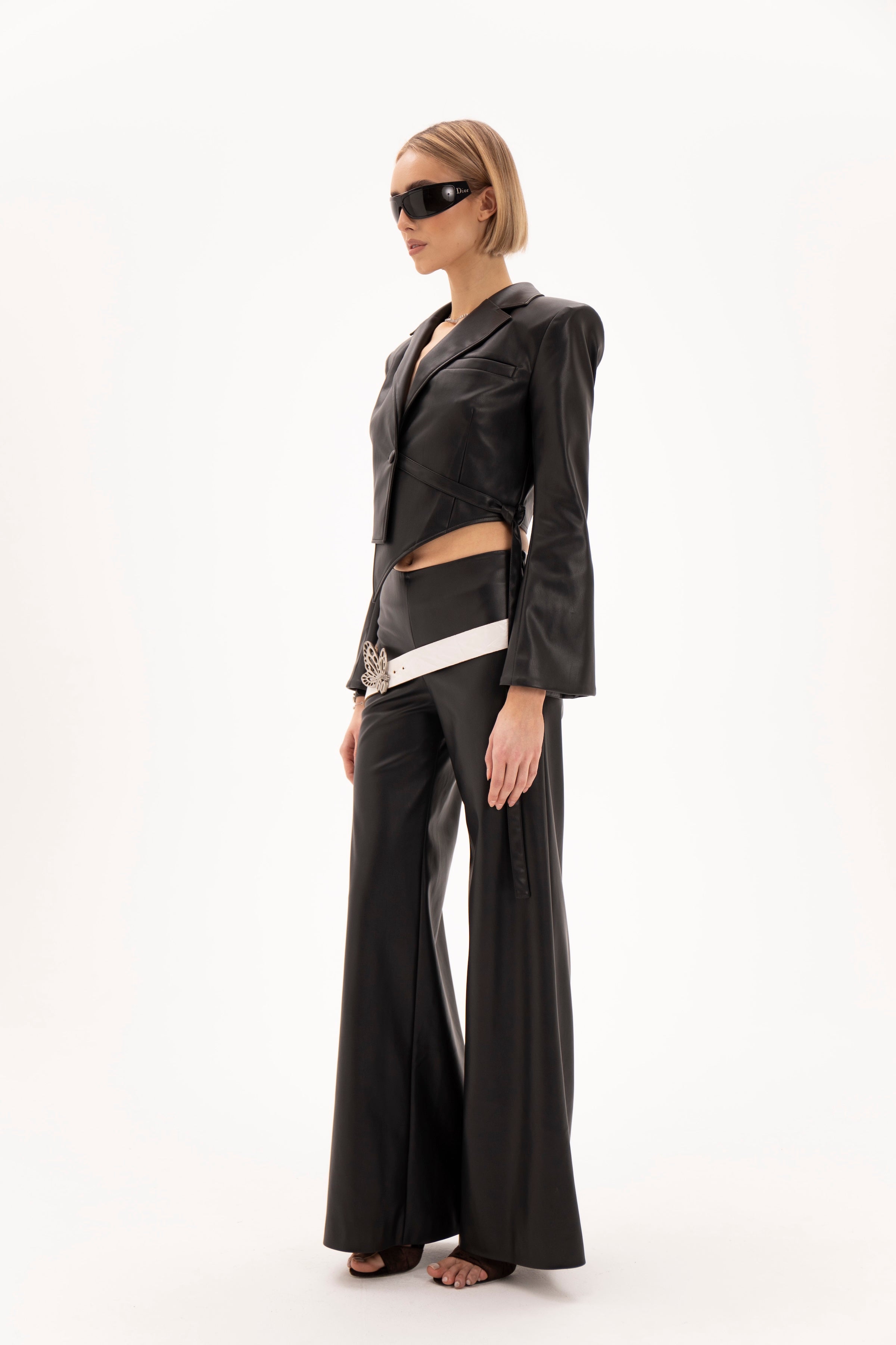Open Cut Blazer Black