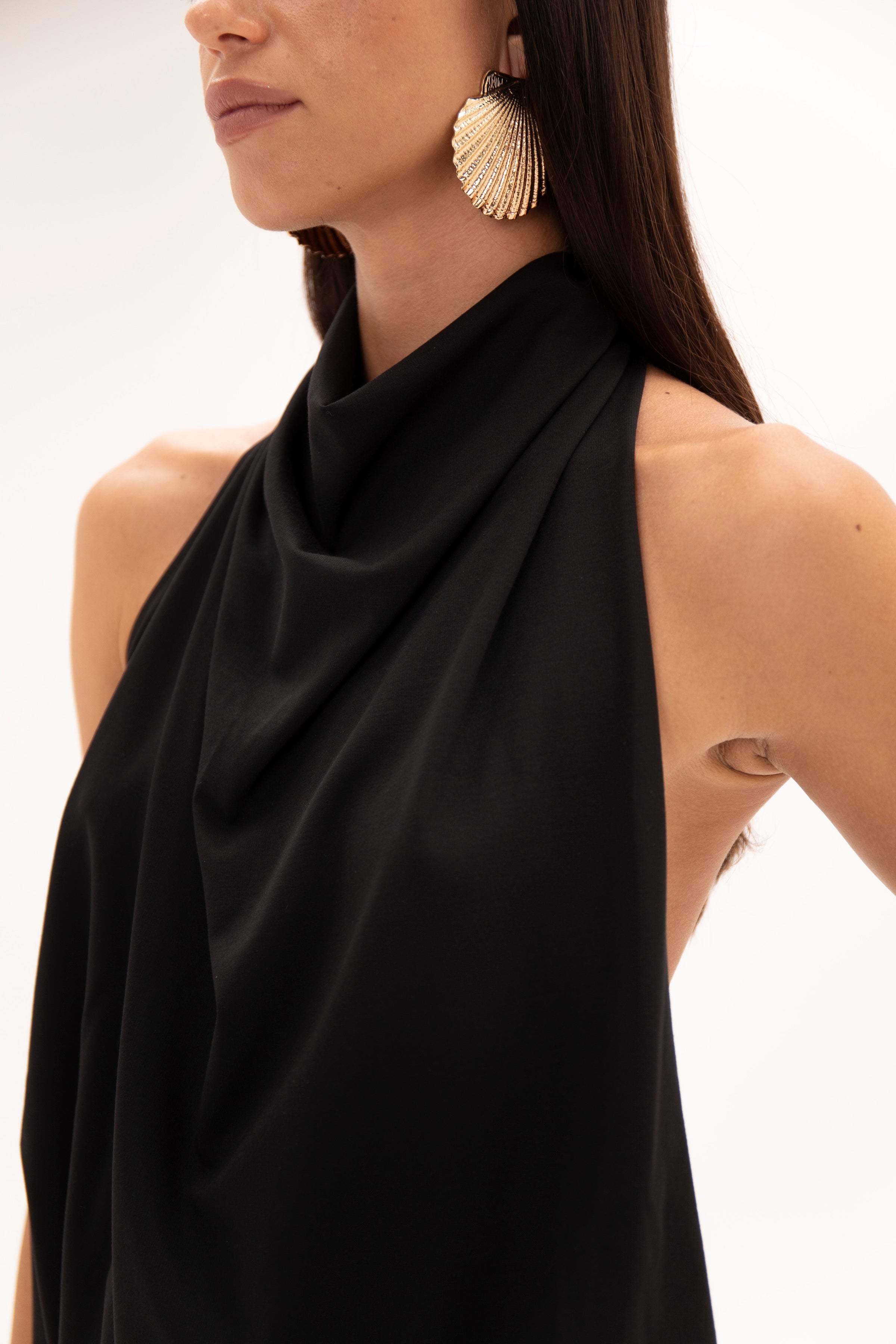Open Back Hour Dress Black