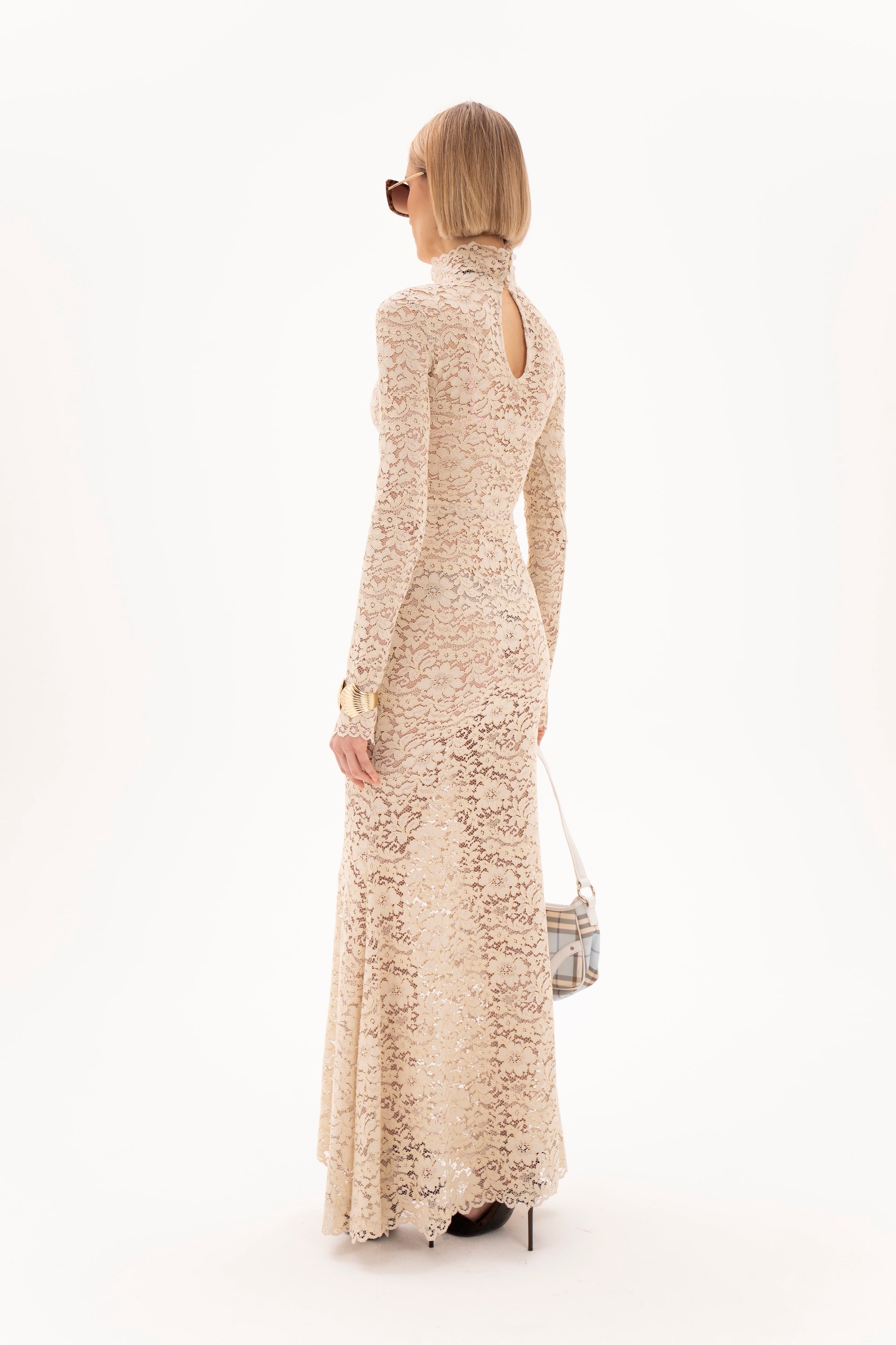 Lace Hour Dress Beige
