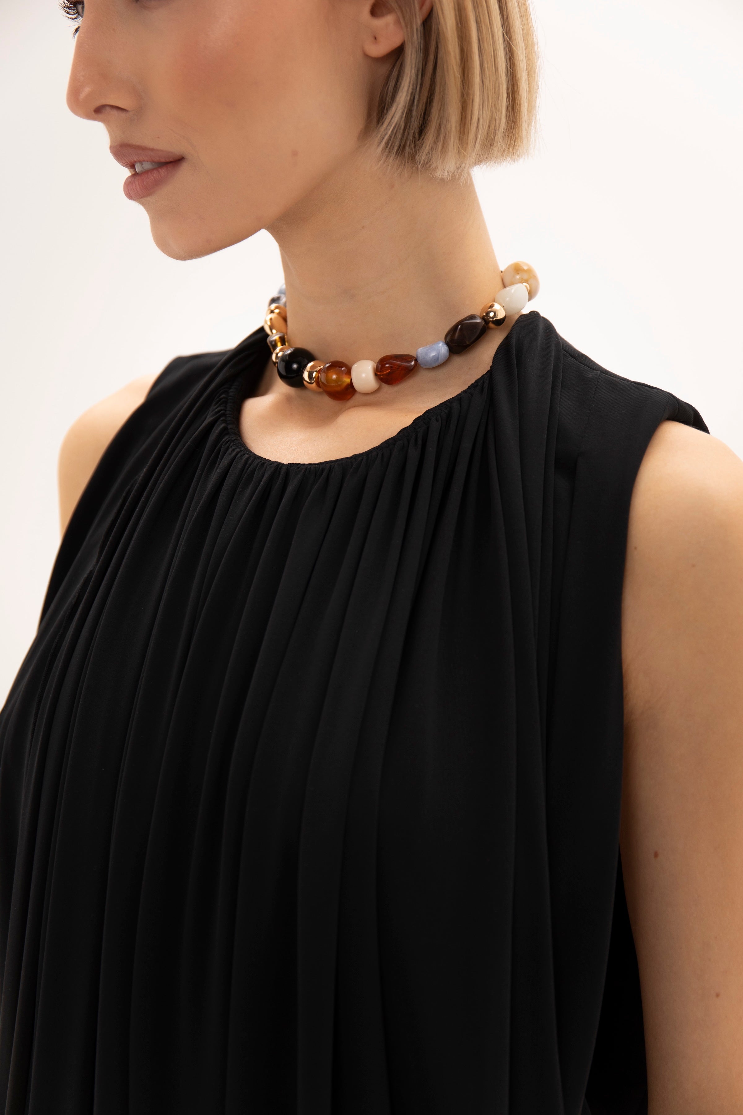 Gathered Hour Dress Black