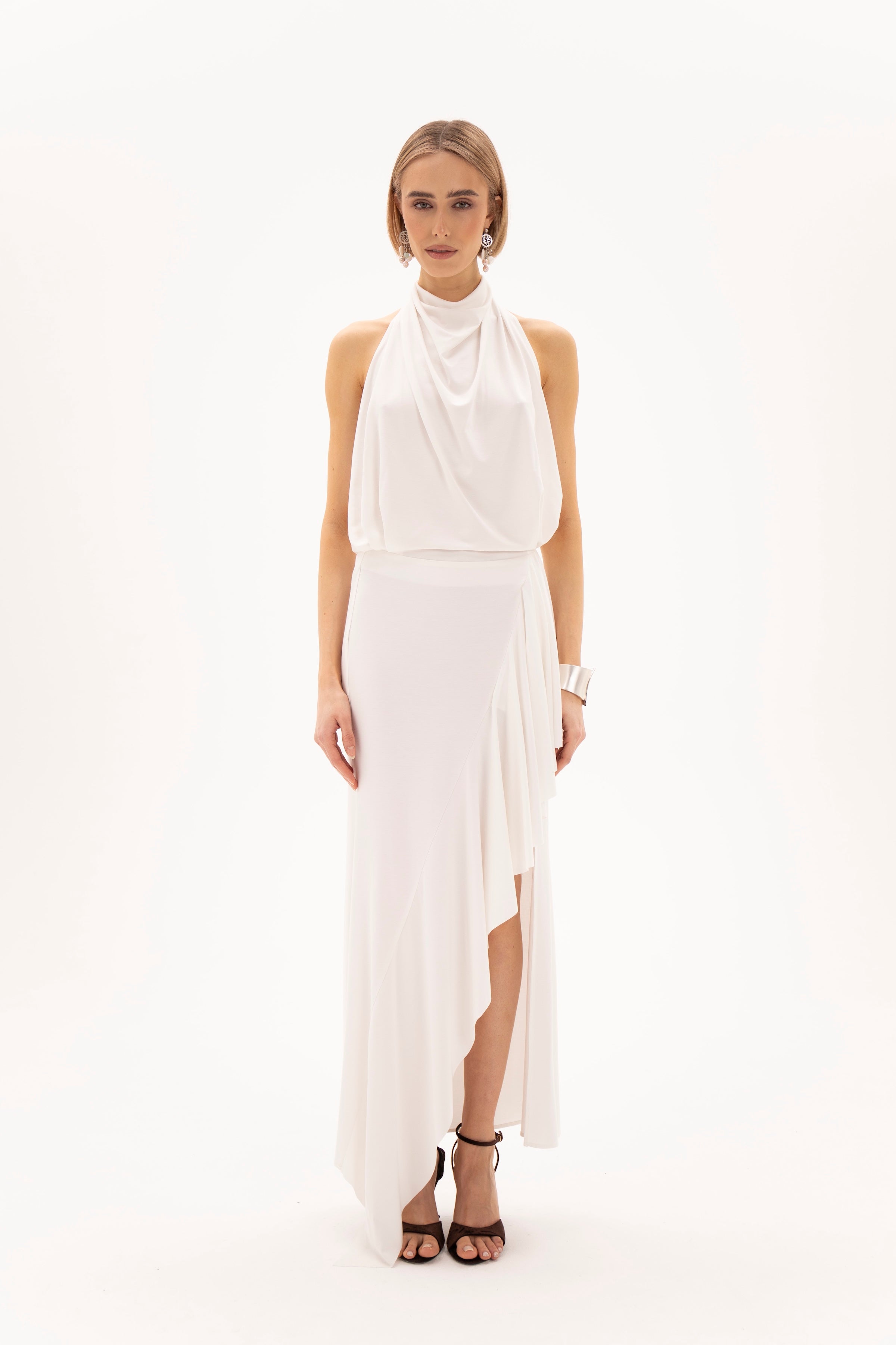 Open Back Hour Dress White
