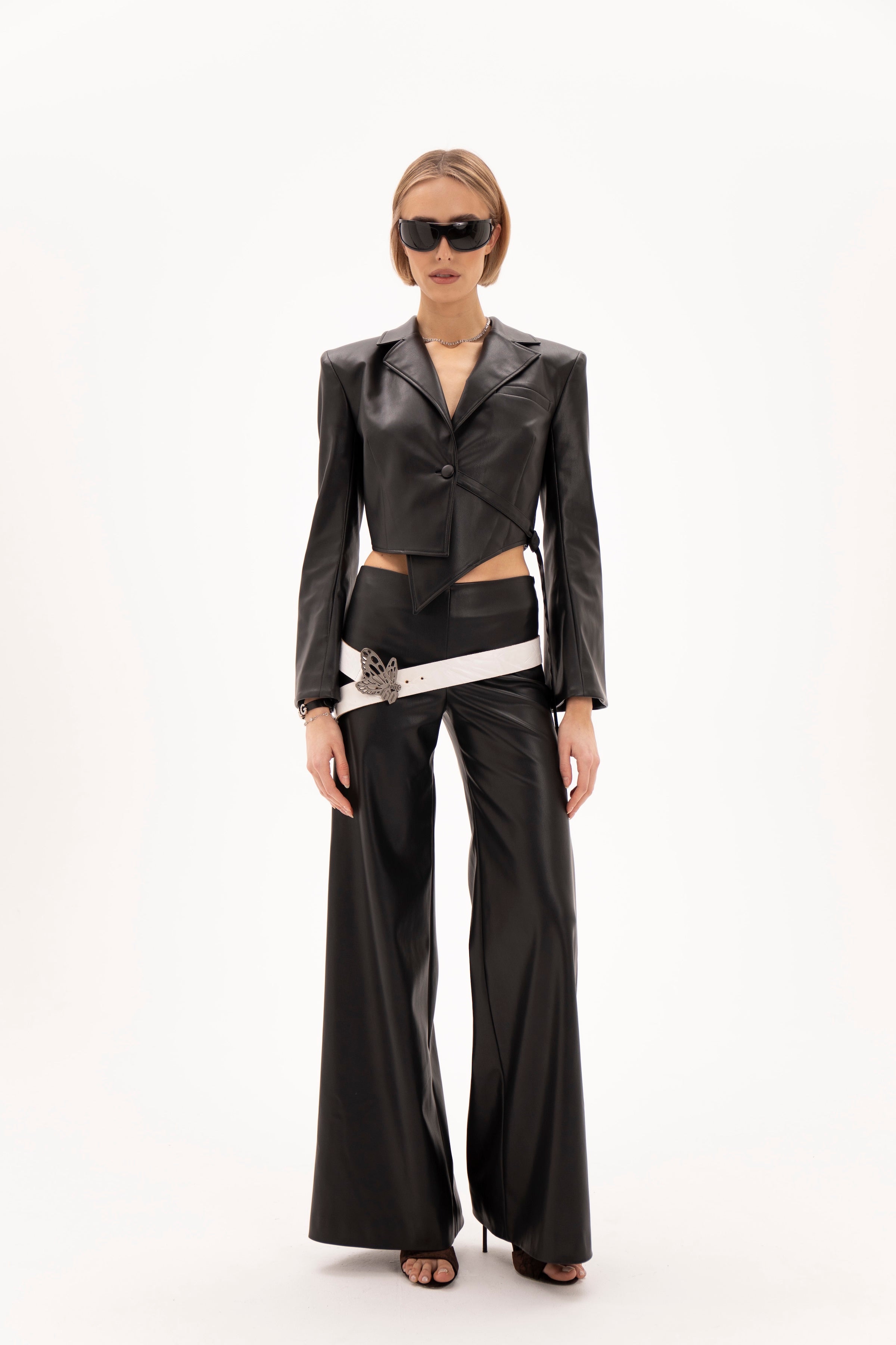 Open Cut Blazer Black