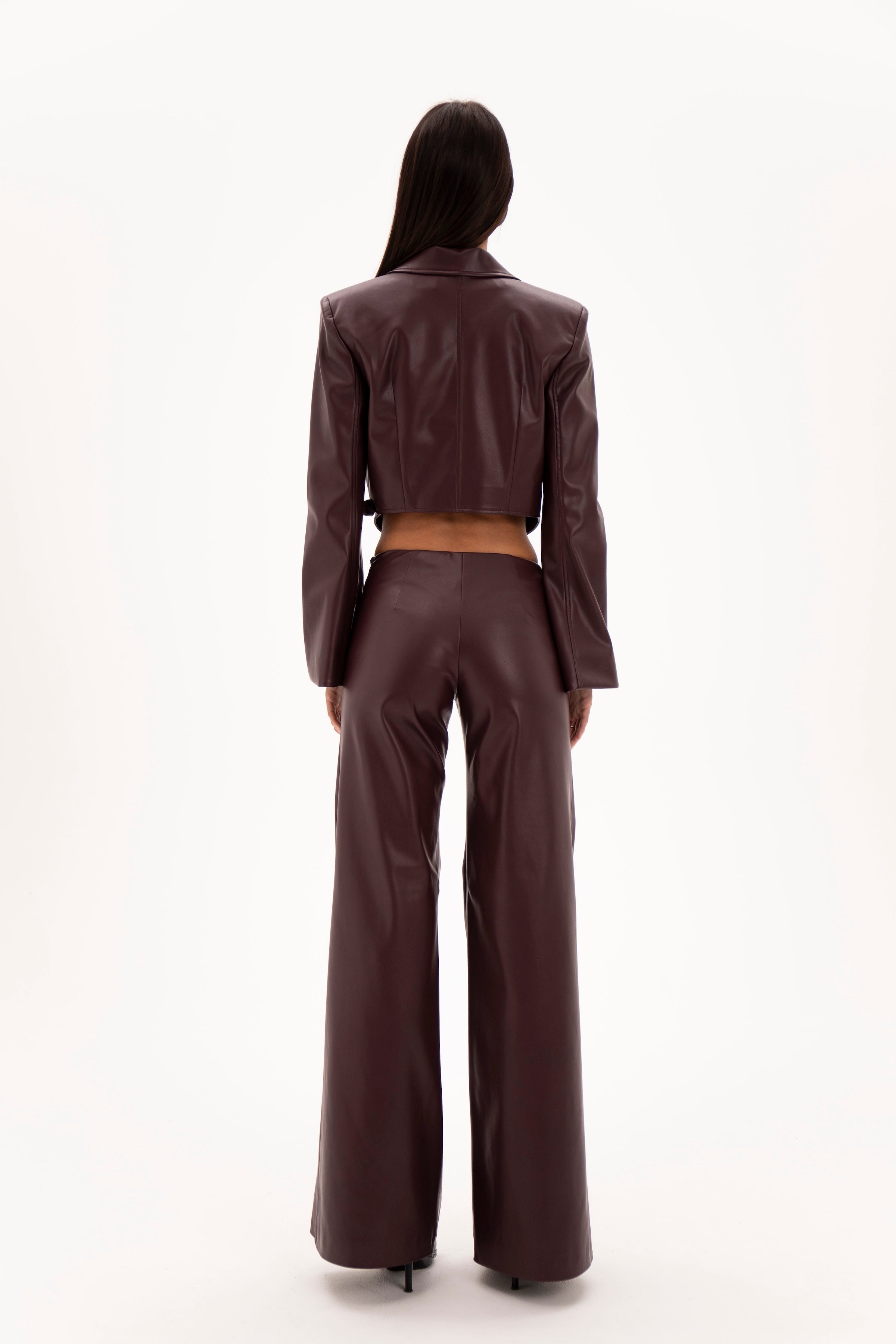 Open Cut Blazer Burgundy