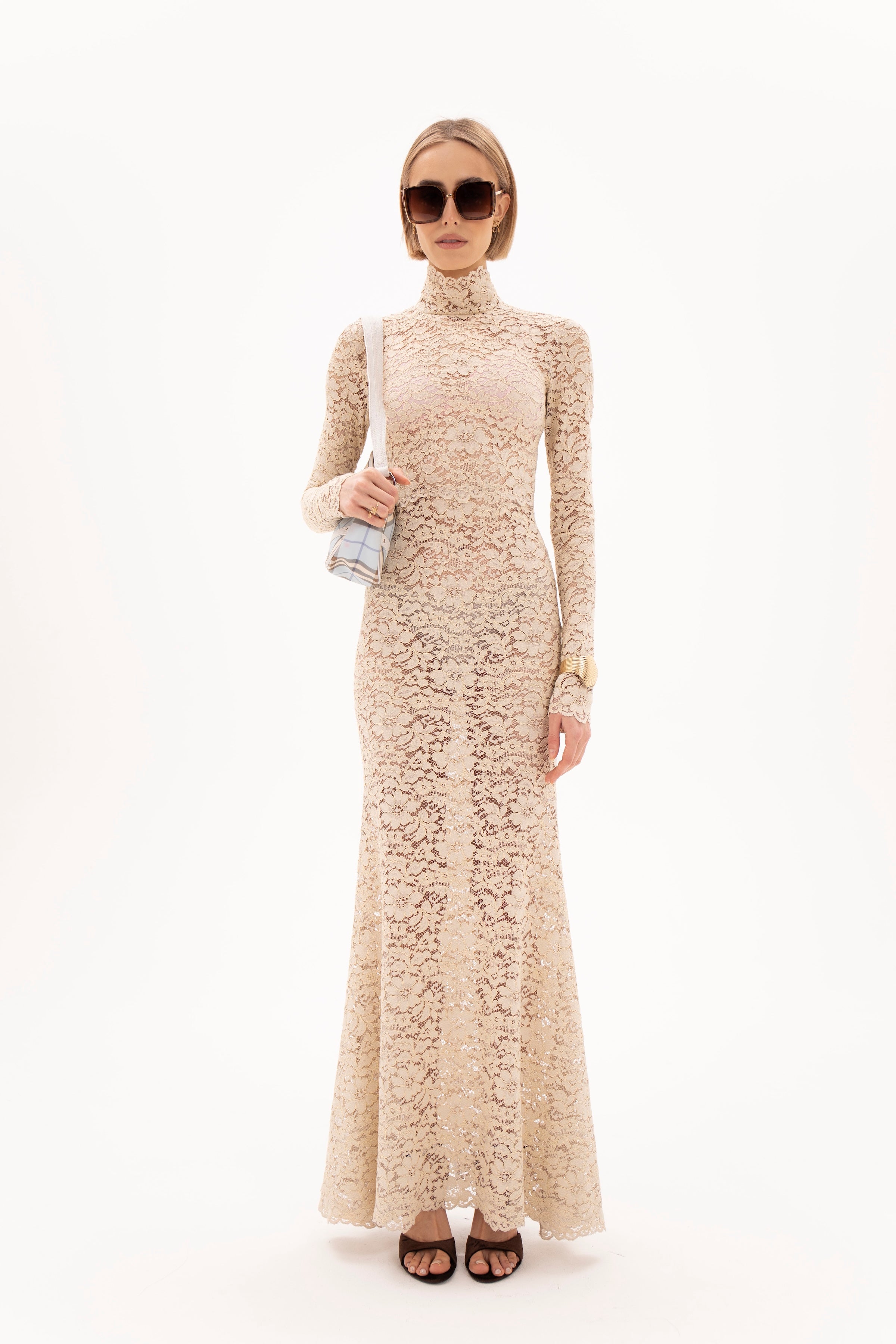 Lace Hour Dress Beige