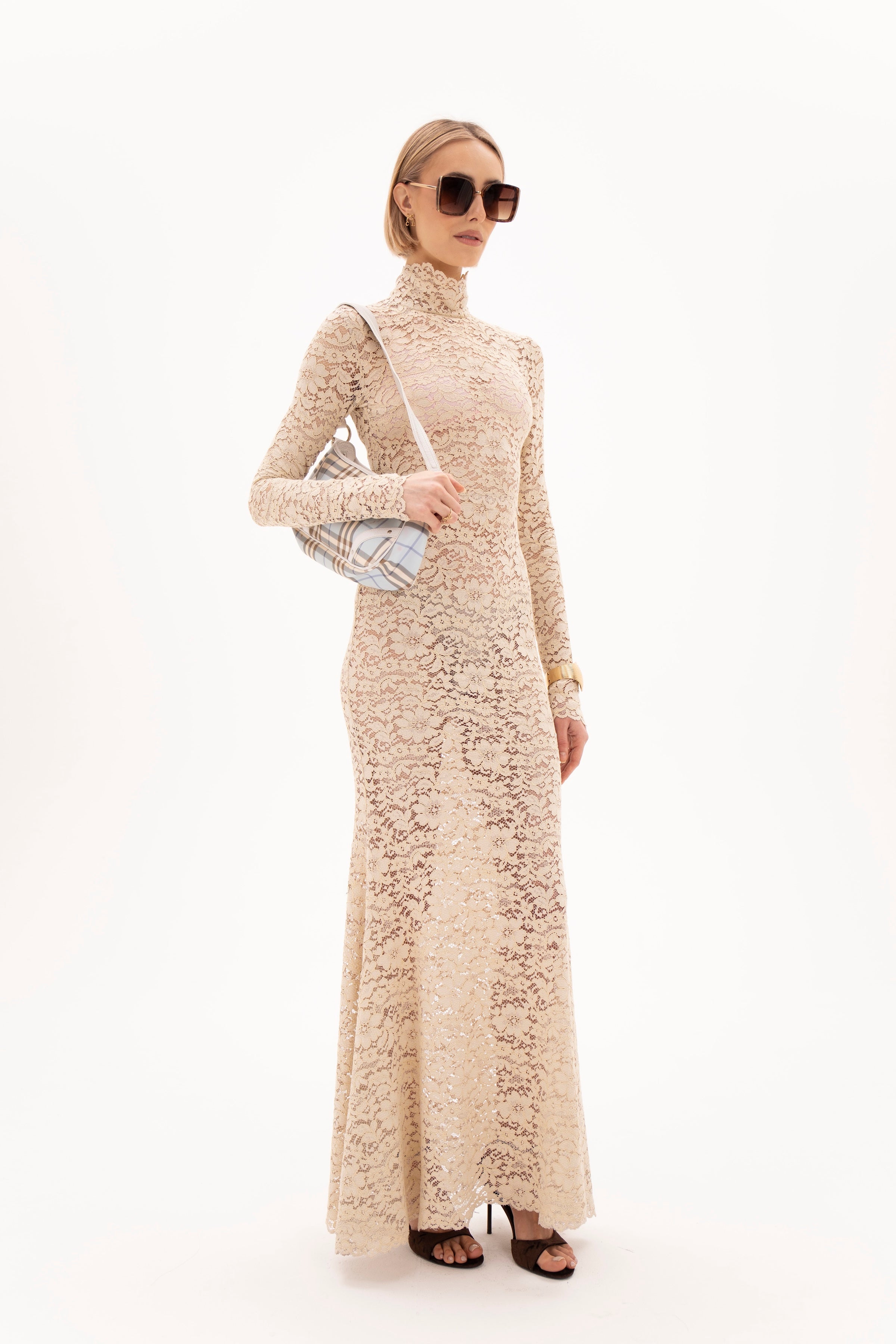 Lace Hour Dress Beige