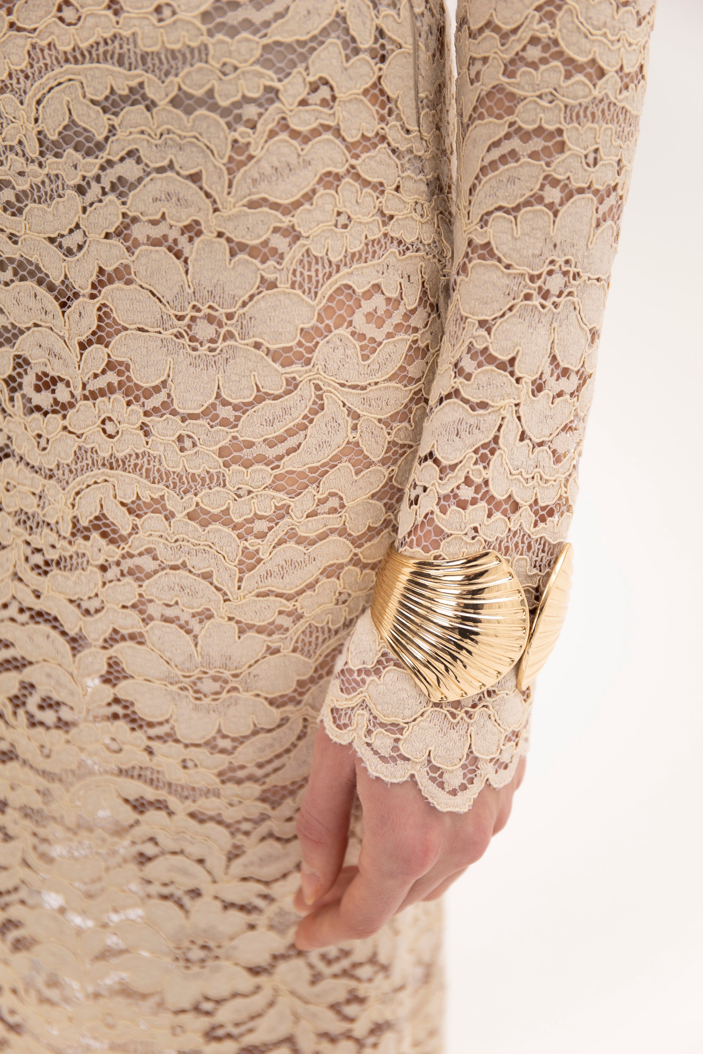 Lace Hour Dress Beige