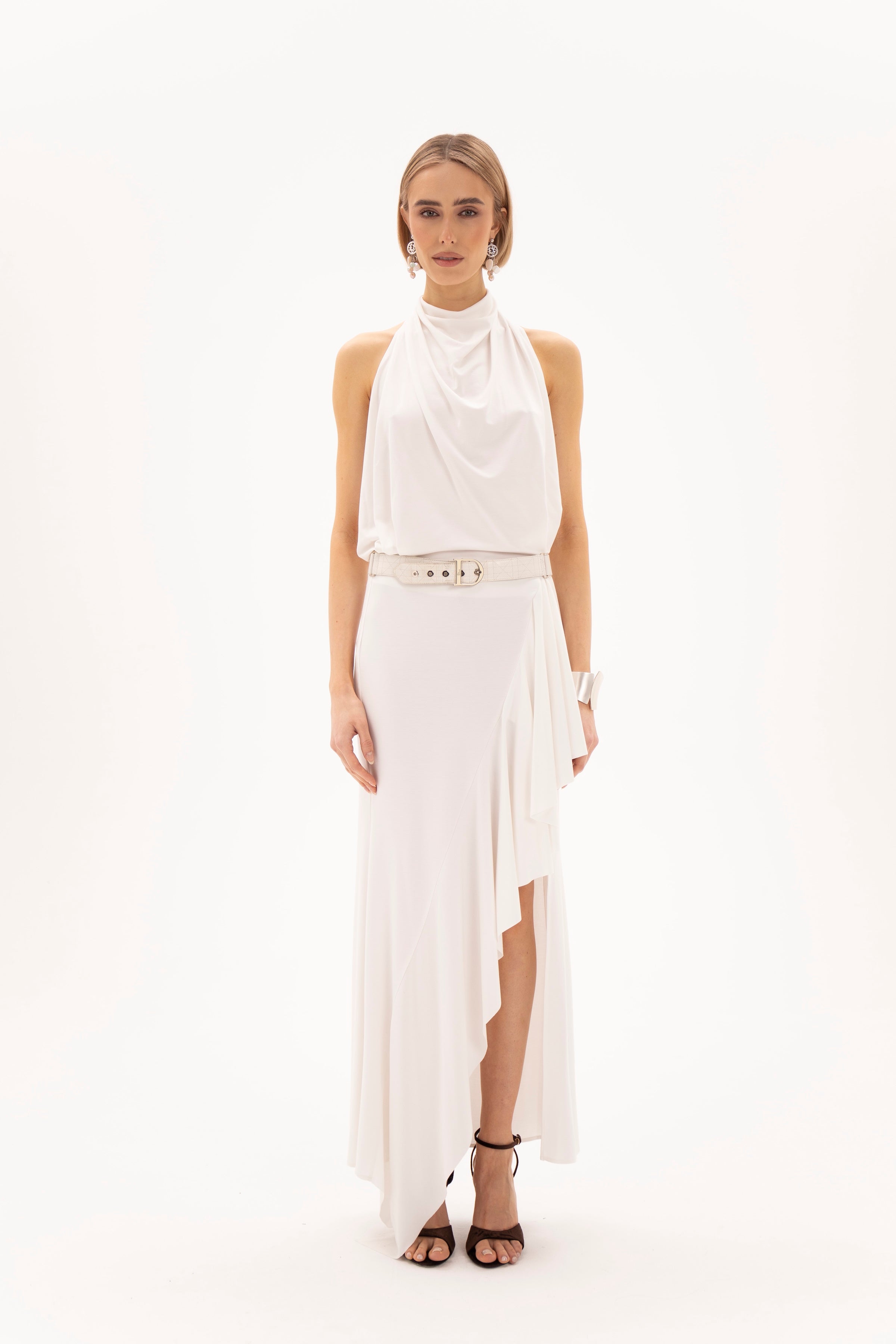 Open Back Hour Dress White