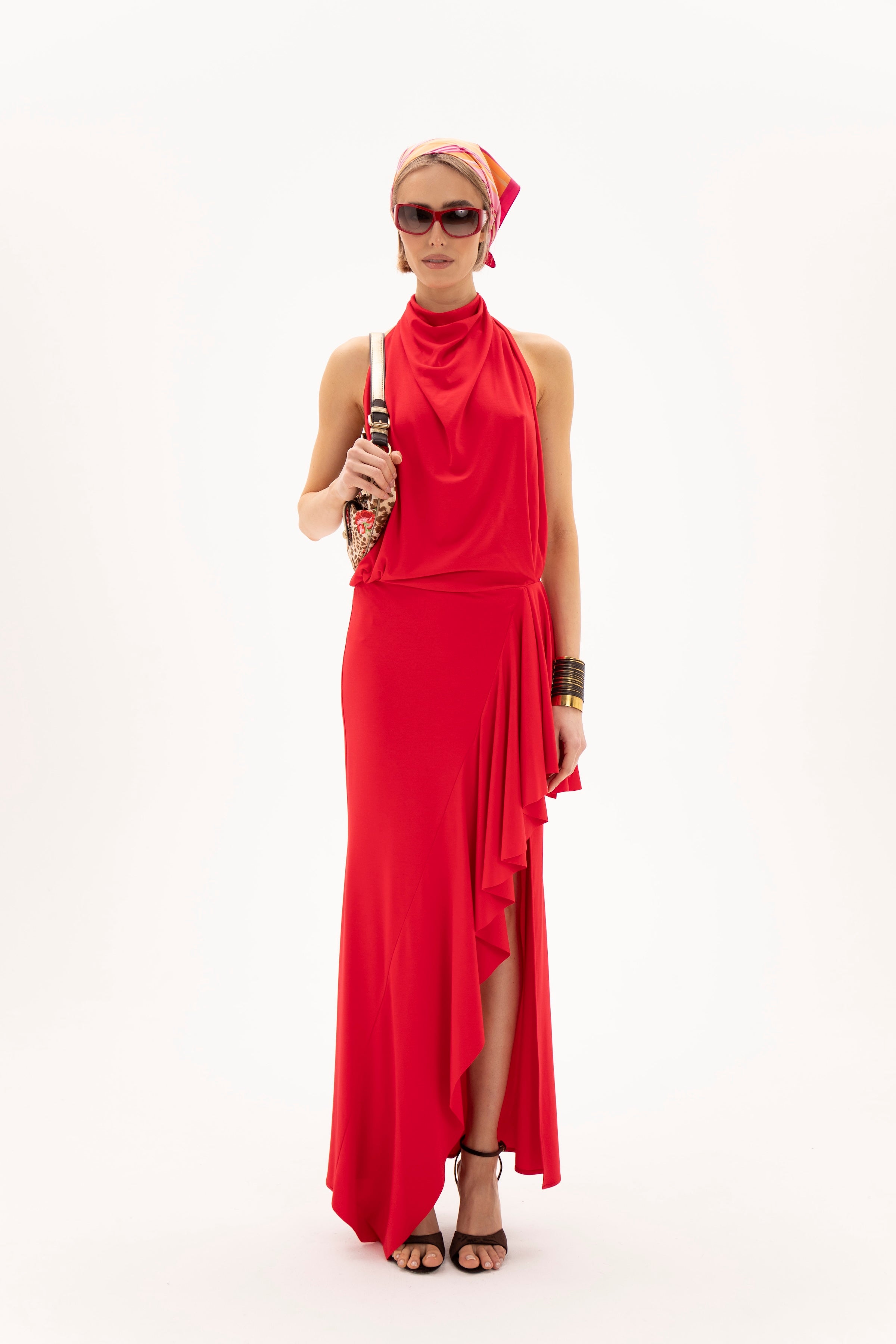 Open Back Hour Dress Red