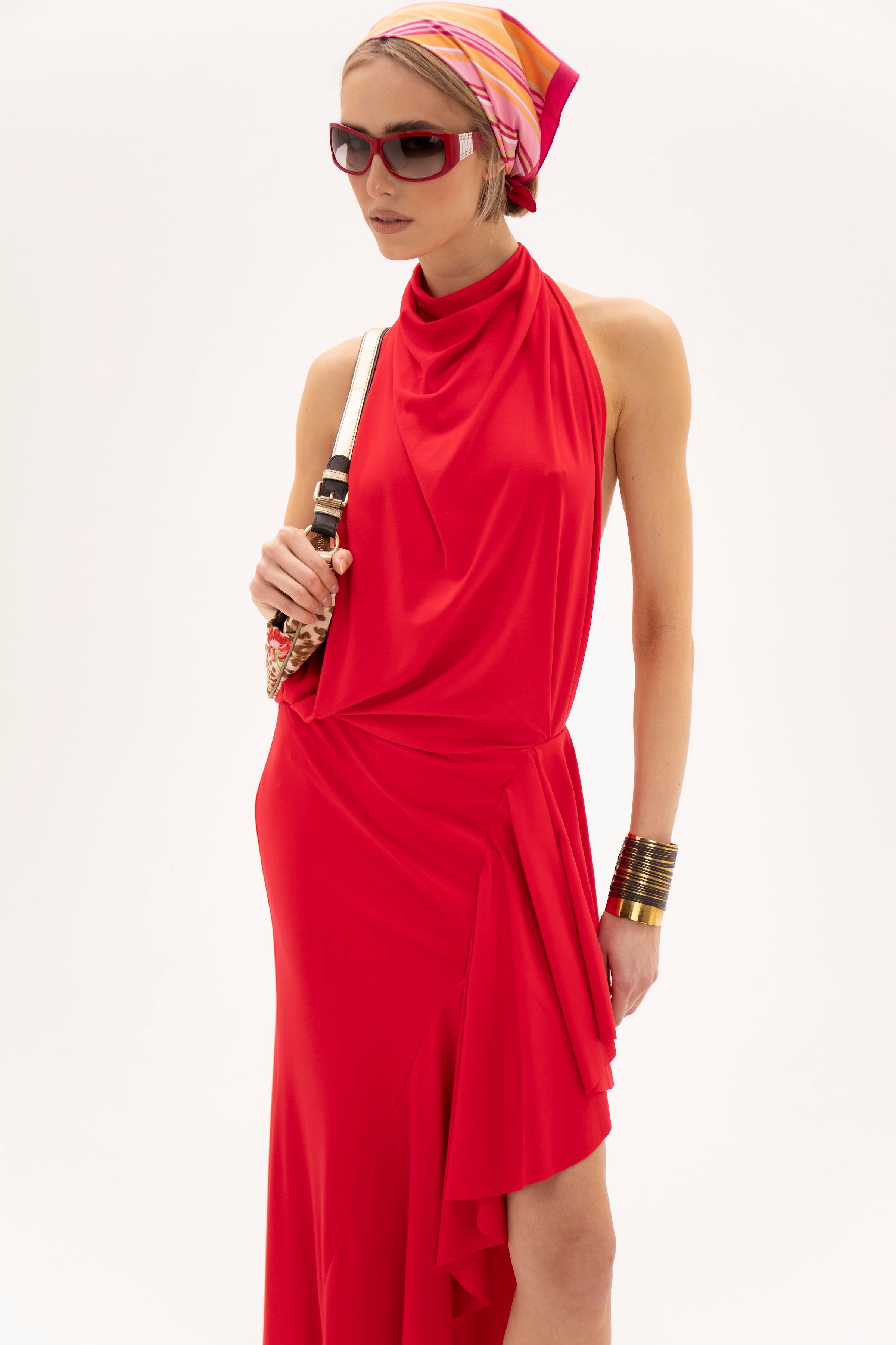 Open Back Hour Dress Red