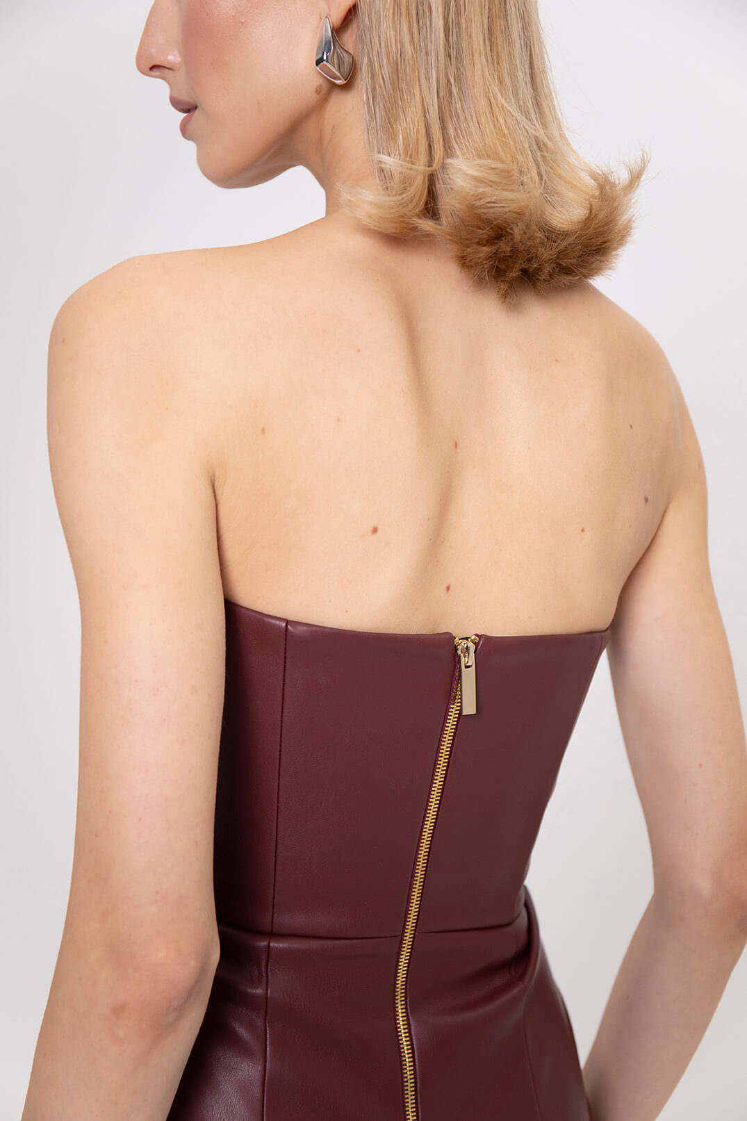 Nina Burgundy Dress - Image 3