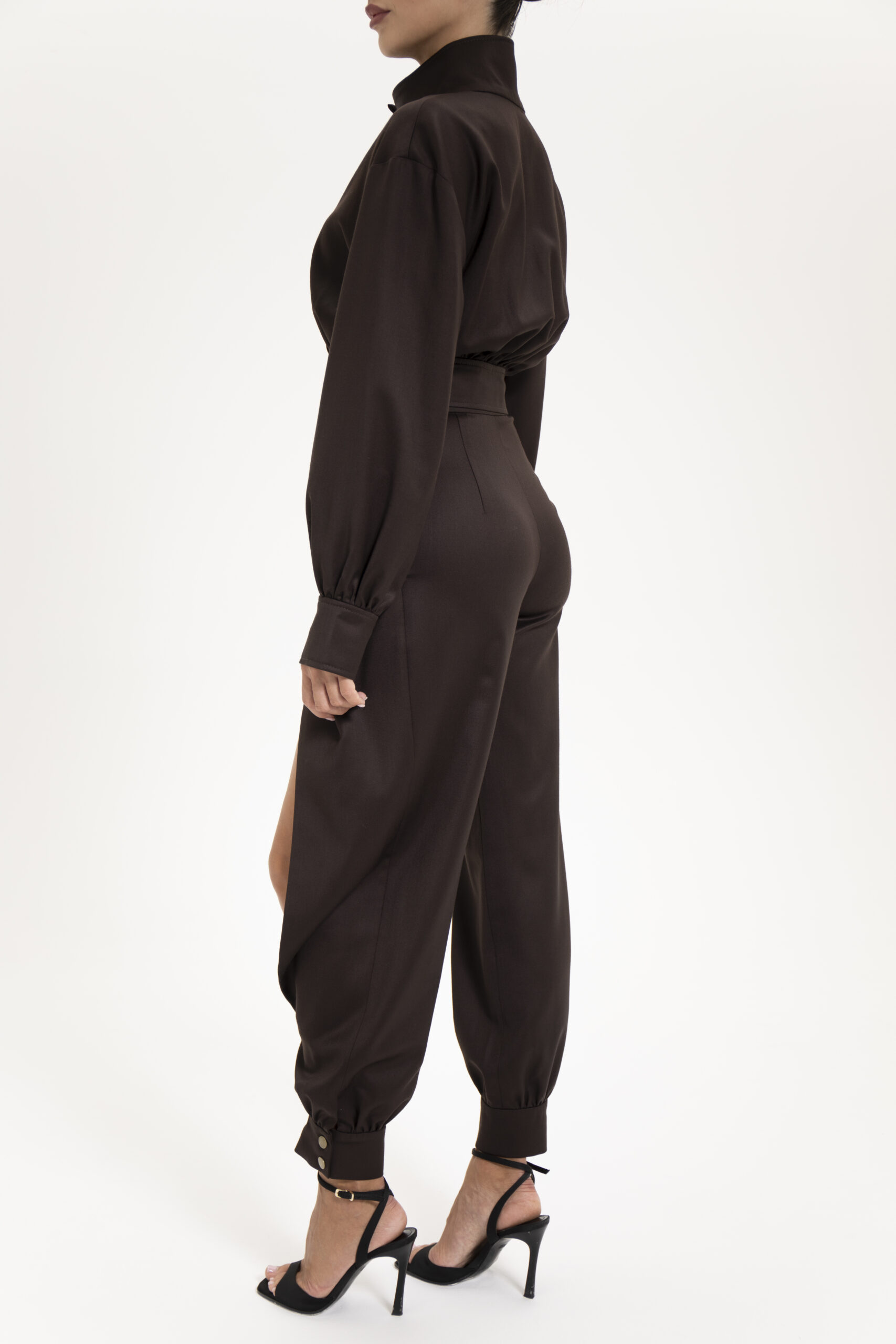 Noir Slit Trousers Chocolate - Image 3