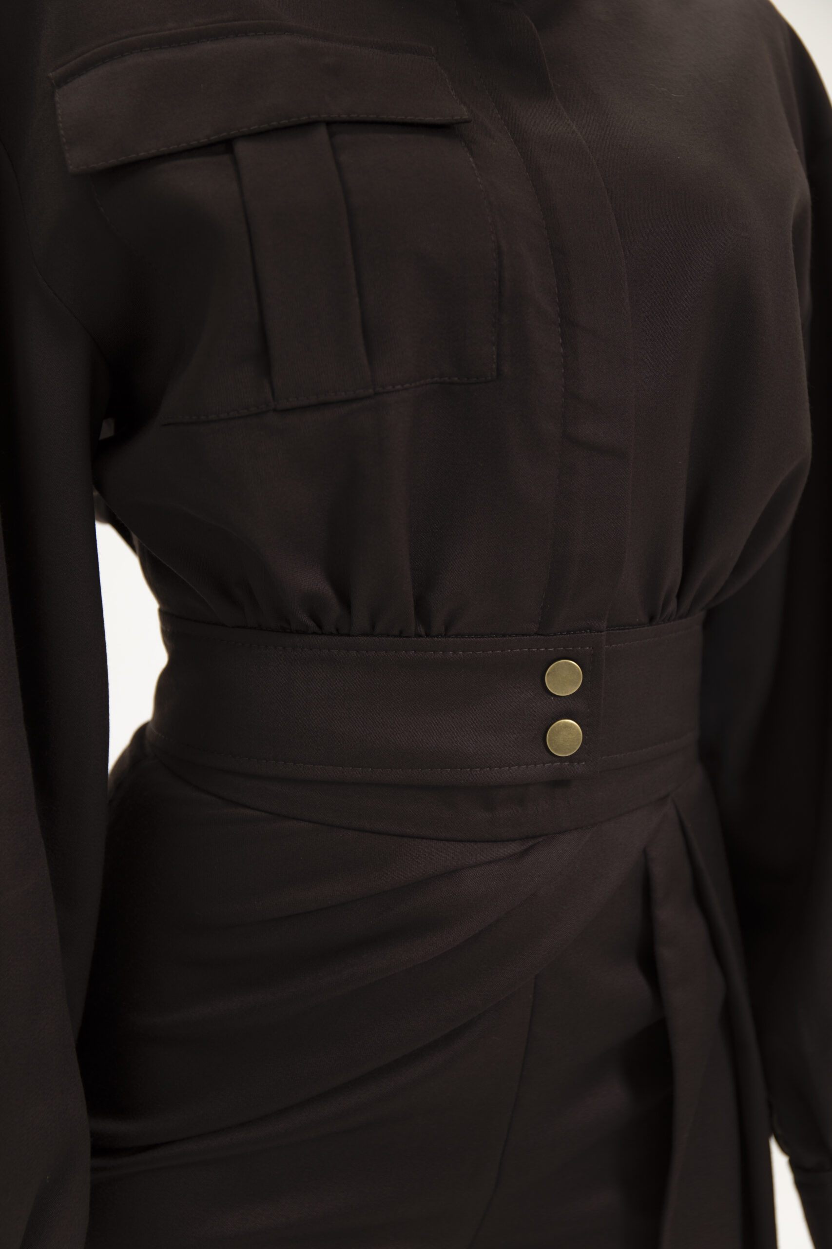 Military Chic Jacket Chocolate - Image 4