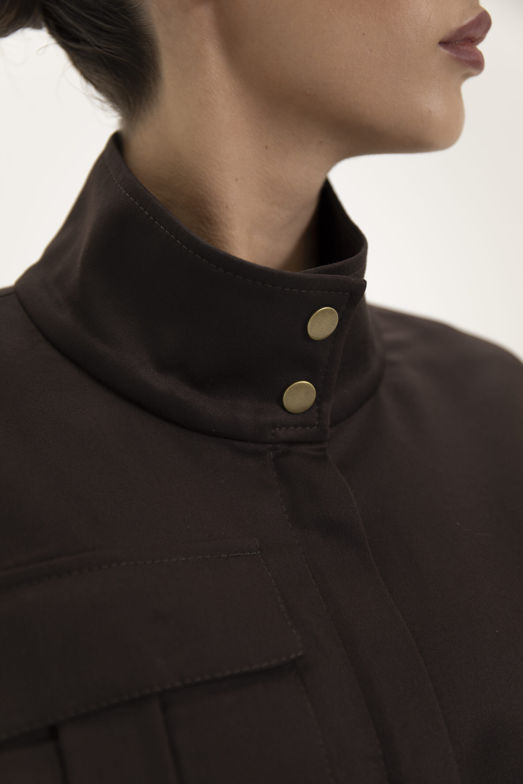 Military Chic Jacket Chocolate - Image 5